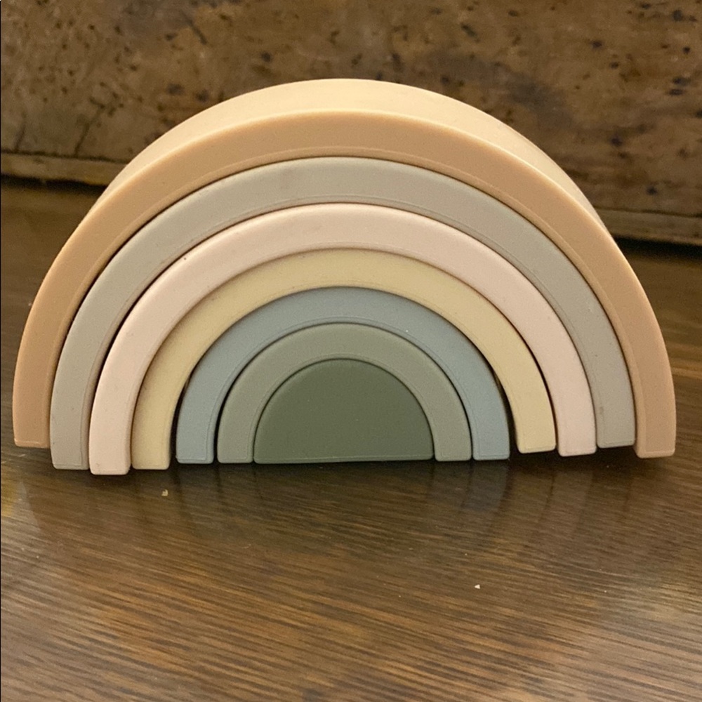 Silicone Rainbow Stacker Toy